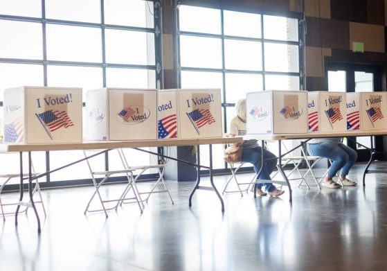 Bonneville County residents take part in the voting process during the May 21, 2024, primary election at The Waterfront Event Center in Idaho Falls. (Pat Sutphin for the Idaho Capital Sun)